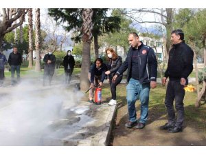 Antalya Büyükşehir Belediyesinden  yangın tatbikatı