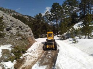 Yaylalarda yollar kardan temizlendi