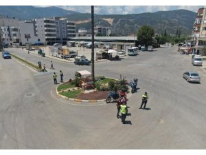 Antalya’da dron destekli motosiklet denetimi