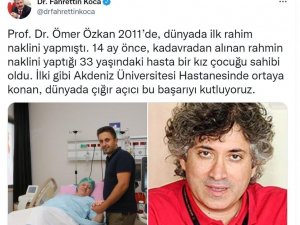 Bakan Koca’dan Prof. Dr. Ömer Özkan’a Övgü