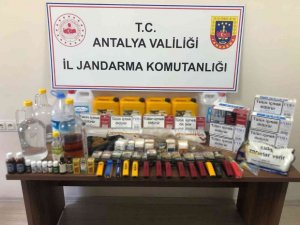 Jandarmadan kaçak alkol ve sigara operasyonu