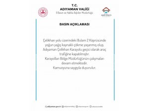 Bulam-2 Köprüsü Çöktü, Adıyaman-çelikhan Karayolu Ulaşıma Kapandı