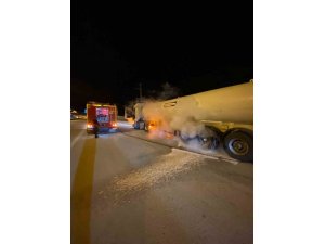 Burdur’da Seyir Halindeki Tankerde Yangın