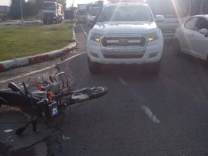 Pikap İle Motosiklet Çarpıştı: 1 Yaralı
