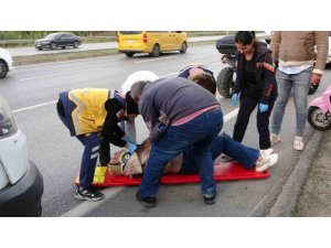 Aracın Aynasına Çarpan Motosiklet 20 Metre Sürüklendi: 1 Yaralı