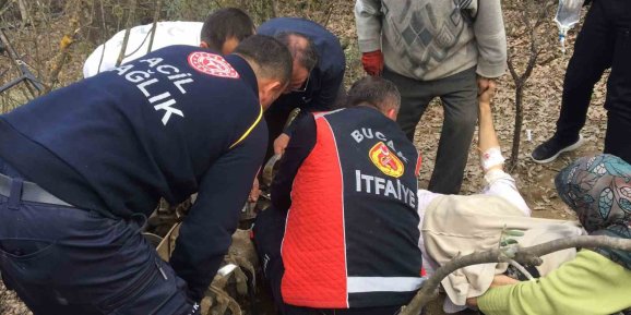 Burdur’da çapa makinesine ayağını kaptıran adam ekipler tarafından kurtarıldı