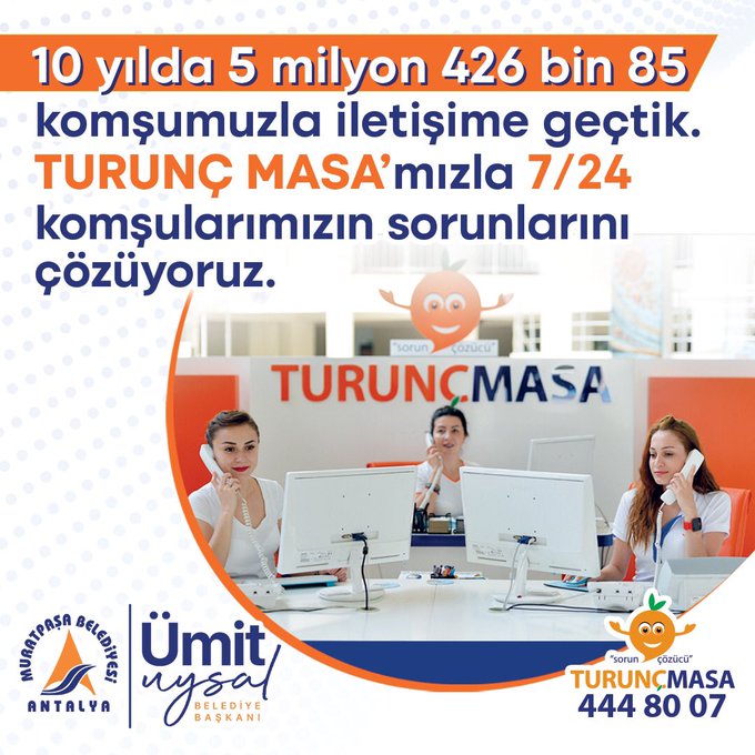 Muratpaşa Belediyesi’nin Turunç Masası çözüm merkezi