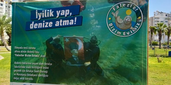 Muratpaşa’dan deniz temizliği için uyarı tabelaları