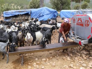 Belediyenin sulama tankeri desteği yörüklerin yüzünü güldürdü