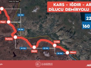 KARS-IĞDIR-ARALIK-DİLUCU DEMİRYOLU HATTI'NIN TEMELİ ATILDI