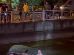 UYGULAMAYA GİRMEMEK İÇİN KANALA ATLADI, BOĞULMAKTAN VATANDAŞLAR KURTARDI