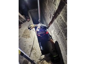 HATAY’DA HAVALANDIRMA BOŞLUĞUNA DÜŞEN KEDİ KURTARILDI