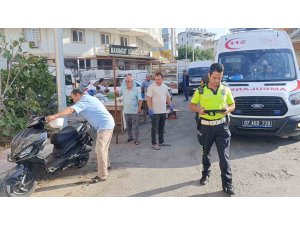 MANAVGAT’TA DEVRİLEN MOTOSİKLETİN SÜRÜCÜSÜ YARALANDI