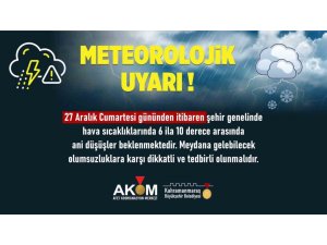 KAHRAMANMARAŞ’TA SOĞUK HAVA UYARISI