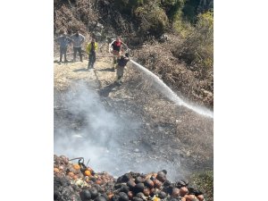 SAMANDAĞ’DA BAHÇEDE ÇIKAN YANGIN BÜYÜMEDEN SÖNDÜRÜLDÜ