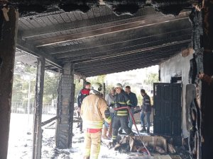 SAMANDAĞ’DA MÜSTAKİL EVDE YANGIN ÇIKTI