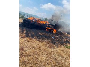 TARSUS’TA SAMAN BALYALARI ALEVLERE TESLİM OLDU