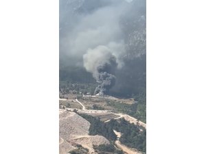 MERMER OCAĞINDAKİ ŞANTİYE BARAKASINDA ÇIKAN YANGINDA 1 İŞÇİ HAYATINI KAYBETTİ