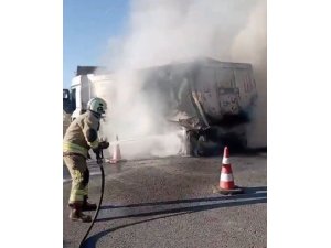 KAHRAMANMARAŞ’TA KAMYON YANGINI