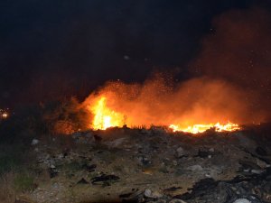 OTLUK YANGININDA 100 DÖNÜM ZARAR GÖRDÜ