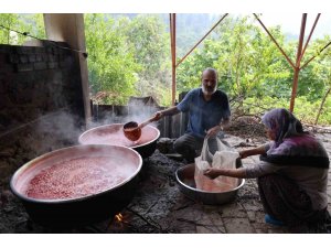 ADANA’DA KARA KAZANLARDA SAĞLIK DEPOSU KIZILCIK ŞERBETİ MESAİSİ BAŞLADI