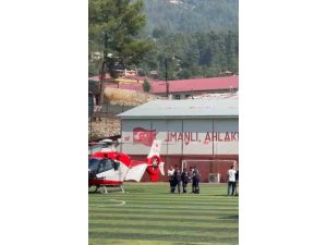 KALP KRİZİ GEÇİREN VATANDAŞ HELİKOPTER AMBULANSLA HASTANEYE KALDIRILDI