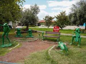 KURBAĞA HEYKELLERİ TAHRİP EDİLDİ
