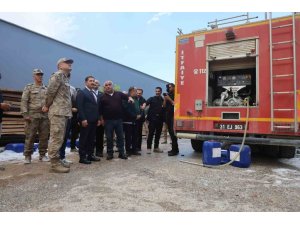 ALEVLERE TESLİM OLAN FABRİKADA VALİ MASATLI İNCELEMELERDE BULUNDU