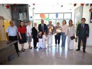 BAŞKAN TOPALOĞLU HAYIRSEVER AKMAN ÇİFTİNİ AĞIRLADI