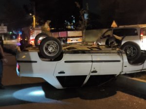 TAKLA ATAN OTOMOBİL KULLANILAMAZ HALE GELDİ