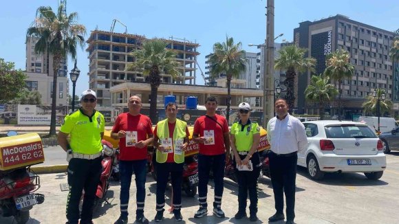 MERSİN’DE MOTOKURYELERE TRAFİK EĞİTİMİ