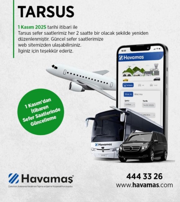 HAVAMAŞ’TA SEFER SAATLERİ GÜNCELLENDİ