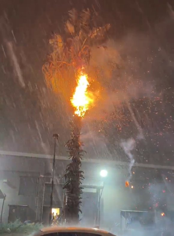 ADANA’DA DÜŞEN YILDIRIMLAR YANGINA NEDEN OLDU