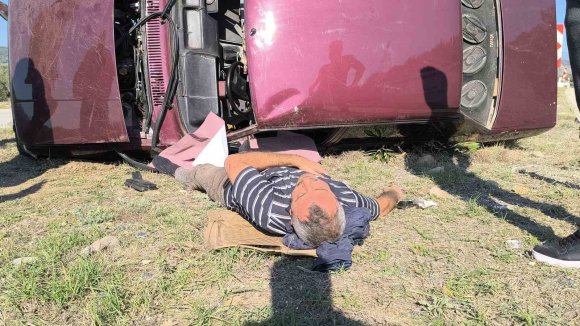 OSMANİYE’DE DEVRİLEN OTOMOLİN SÜRÜCÜSÜ YARALANDI