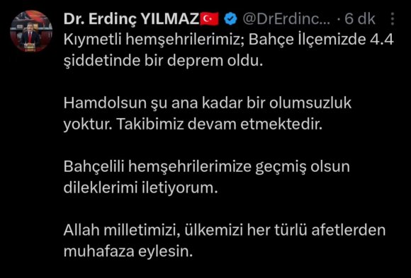 VALİ YILMAZ’DAN DEPREM AÇIKLAMASI: "ŞU ANA KADAR BİZE ULAŞAN HERHANGİ BİR OLUMSUZLUK BULUNMUYOR"