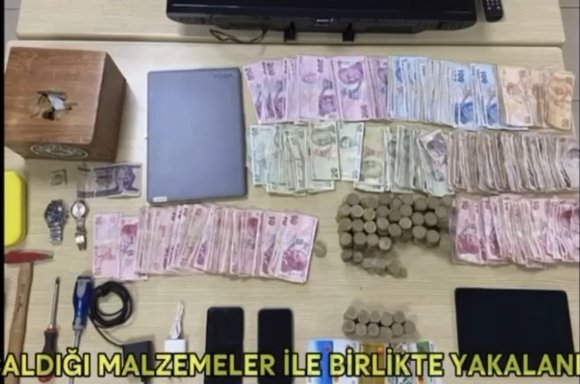 SADAKA KUTUSUNU ÇALAN ŞÜPHELİ YAKALANDI