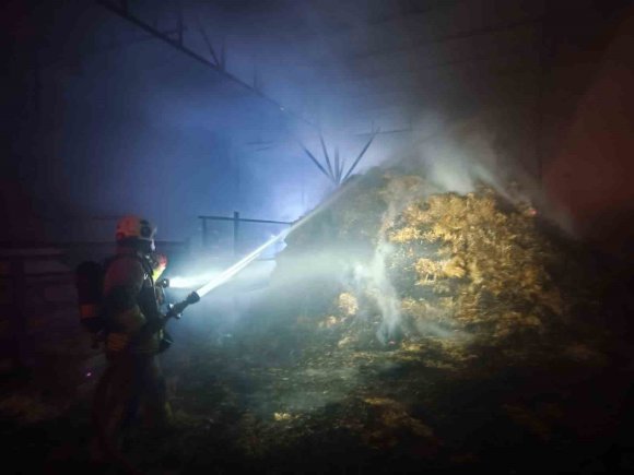 SAMANLIKTAN YÜKSELEN ALEVLER, BESİHANEYE ULAŞMADAN KONTROL ALTINA ALINDI