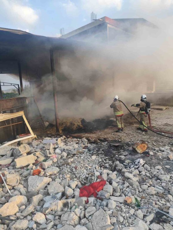 ANTAKYA’DA ODUNLUKTA ÇIKAN YANGIN EVE SIÇRAMADAN SÖNDÜRÜLDÜ