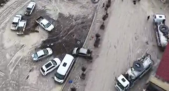 KADİRLİ’DE SELİN BİLANÇOSU HAVADAN GÖRÜNTÜLENDİ