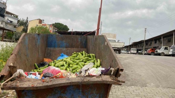 TOPTANCI HALİNDE ÇÖPE ATILAN SEBZELERE TEPKİ