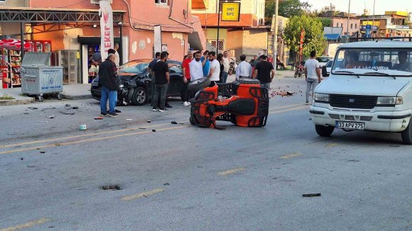 OTOMOBİLLE ÇARPIŞAN ATV’NİN SÜRÜCÜSÜ YARALANDI