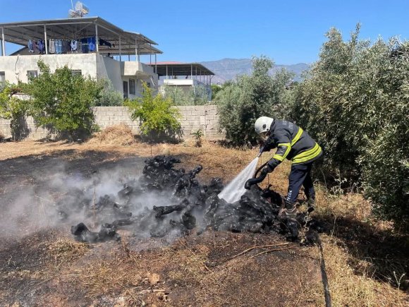 HASSA’DA BAHÇE YANGINI