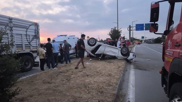 DÖRTYOL’DA TAKLA ATAN OTOMOBİLİN SÜRÜCÜSÜ YARALANDI
