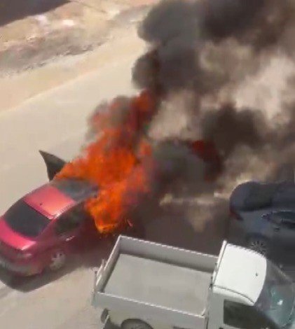 KAHRAMANMARAŞ’TA OTOMOBİL YANGINI