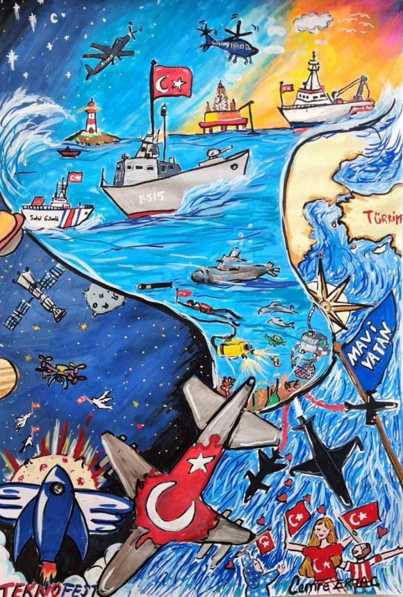 HATAYLI MİNİK RESSAM TEKNOFEST MAVİ VATAN’DA ELDE ETTİĞİ BAŞARIYLA GURURLANDIRDI