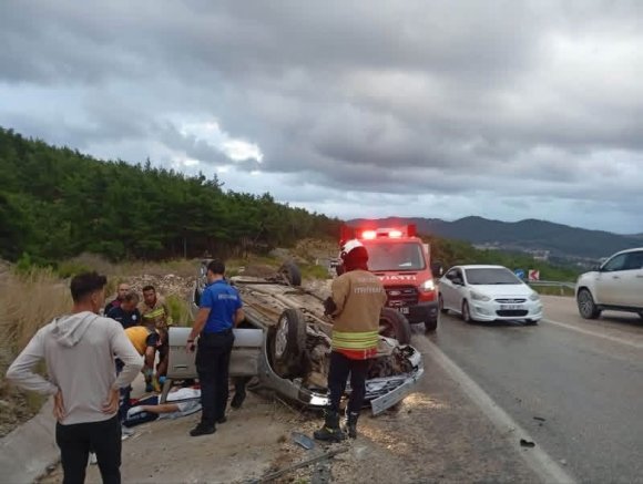 YAYLADAĞI’NDA TAKLA ATAN OTOMOBİLİN SÜRÜCÜSÜ YARALANDI