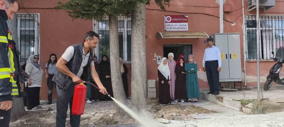 ANAMUR’DA KUR’AN KURSUNDA YANGIN TATBİKATI