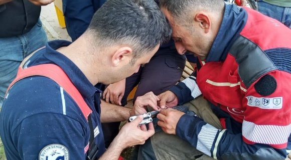 İSKENDERUN’DA AĞACA TAKILAN GÜVERCİN İTFAİYE EKİPLERİNCE KURTARILDI