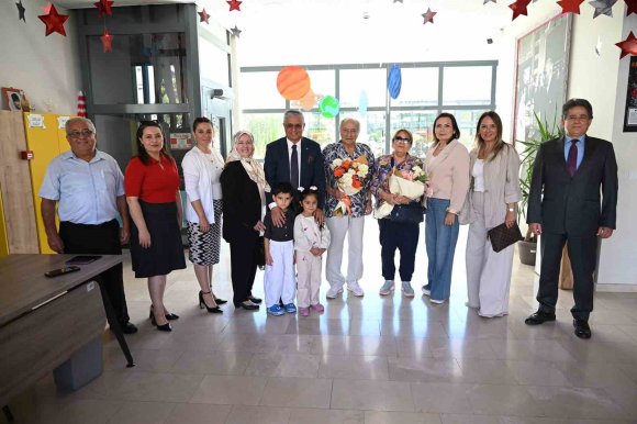 BAŞKAN TOPALOĞLU HAYIRSEVER AKMAN ÇİFTİNİ AĞIRLADI