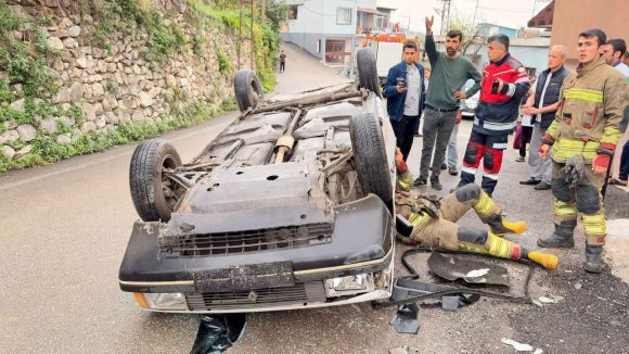 İSKENDERUN’DA TERS DÖNEN OTOMOBİLİN SÜRÜCÜSÜ YARALANDI